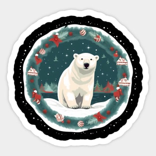 Polar Bear in Ornament, Love Bears Sticker